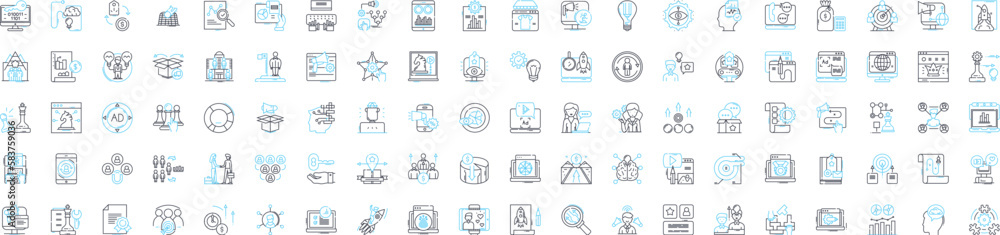 Digital marketing strategy vector line icons set. Digital, Marketing, Strategy, SEO, SEM, PPC, Content illustration outline concept symbols and signs Digital marketing strategy vector line icons set. Digital, Marketing, Strategy, SEO, SEM, PPC, Content illustration outline concept symbols and signs