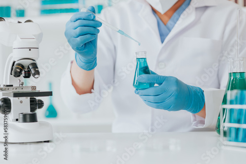 Medical research laboratories  young scientists in advanced science laboratories for medicine. biotechnology microbiology