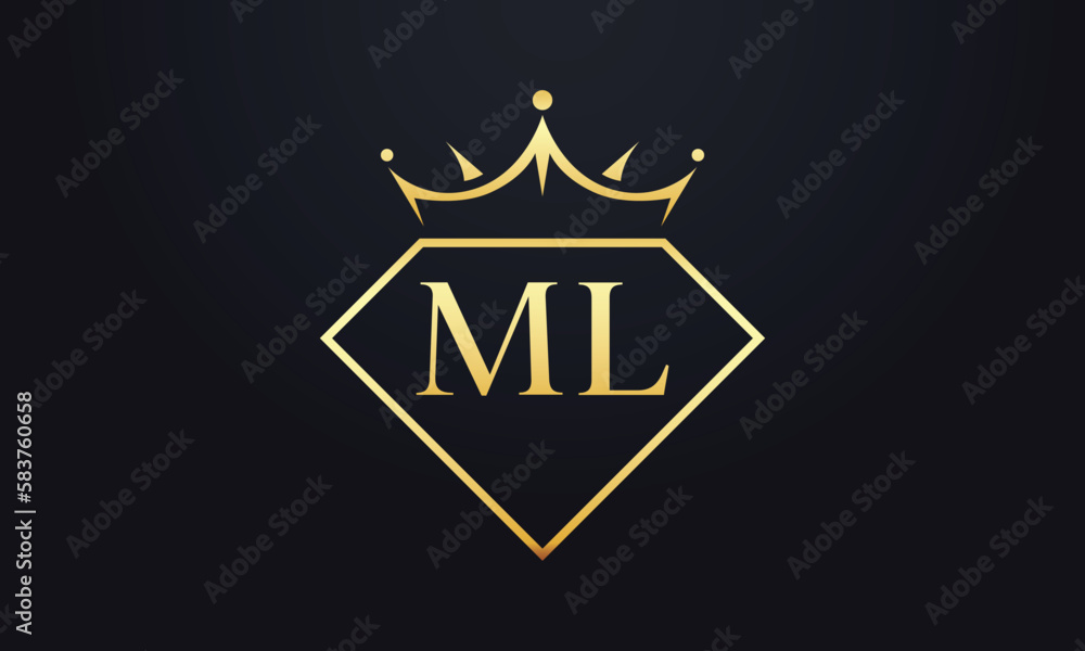 Diamond crown vector. Luxury queen logo for jewelry vector with letters Diamond crown vector. Luxury queen logo for jewelry vector with letters