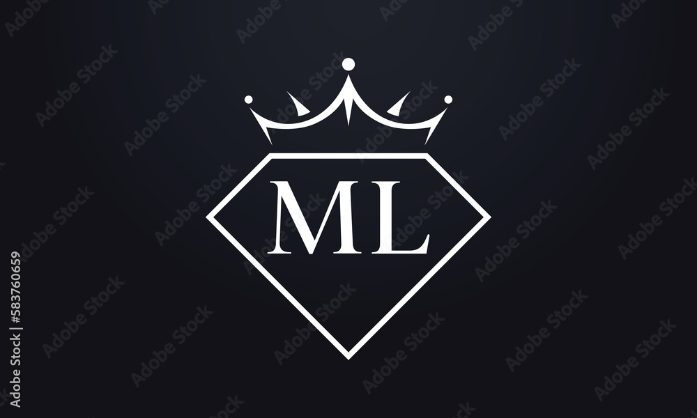 Diamond crown vector. Luxury queen logo for jewelry vector with letters Diamond crown vector. Luxury queen logo for jewelry vector with letters