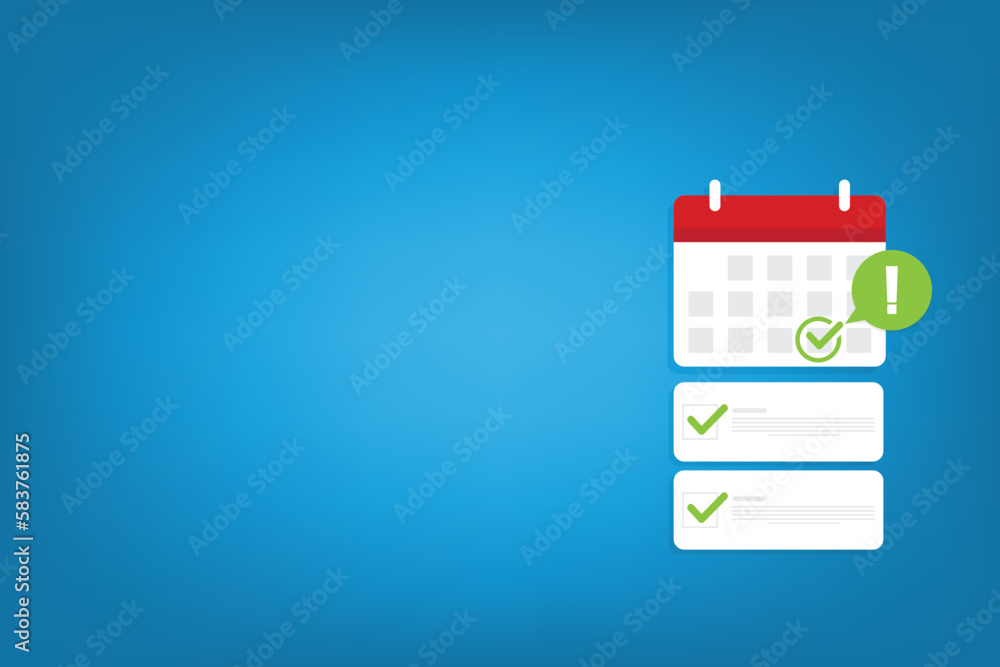 Fototapeta premium Calendar deadline or event reminder with successfully finished tasks.