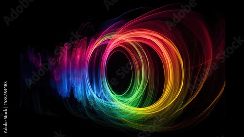 bright multi colors of the aura on a black background