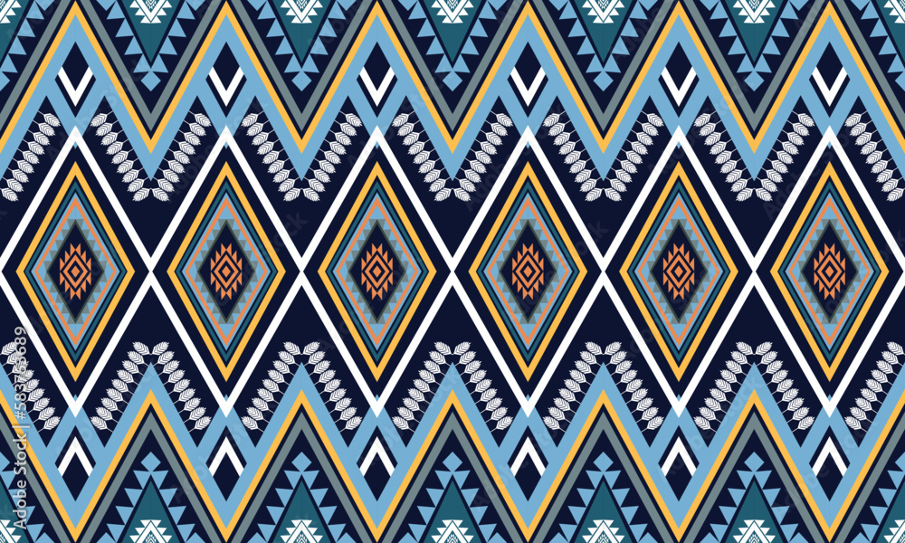 Ikat ethnic vector abstract beautiful art. Ikat seamless pattern for background,fabric,wrapping,clothing,wallpaper,Batik,carpet,embroidery style