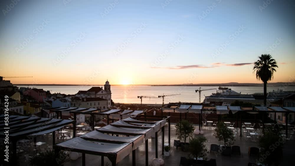 Sunrise in Portas Do Sol, Lisbon Portugal Sunrise in Portas Do Sol, Lisbon Portugal