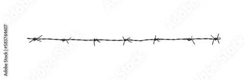 Rusty barbed wire isolated on a white background