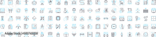 Additive manufacturing vector line icons set. 3D printing, Additive, Manufacturing, Rapid, Prototyping, Layer, STL illustration outline concept symbols and signs