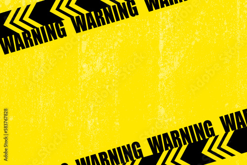 Frame yellow and black tape, border line, ribbon caution sign vector template.