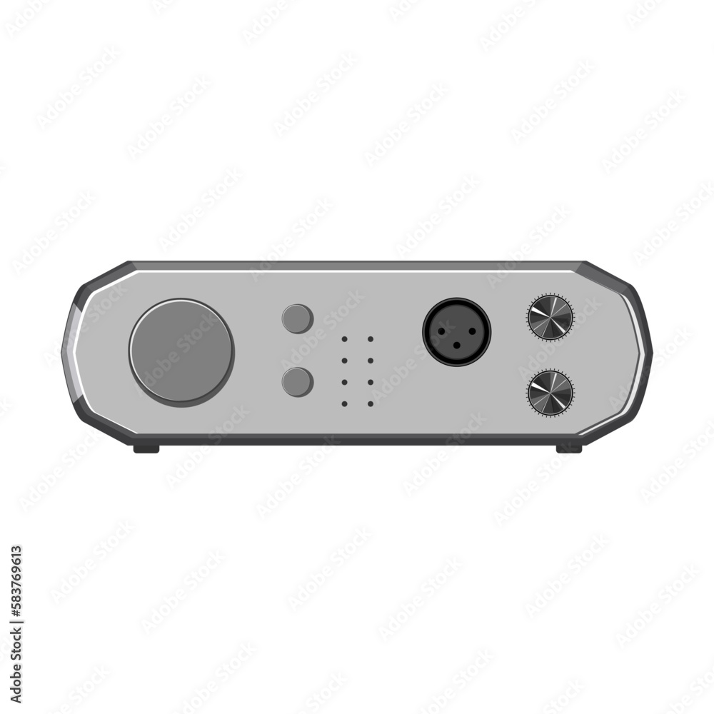 Obraz premium bass digital amplifier cartoon vector illustration