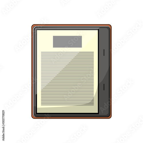 computer ebook reader cartoon vector illustration