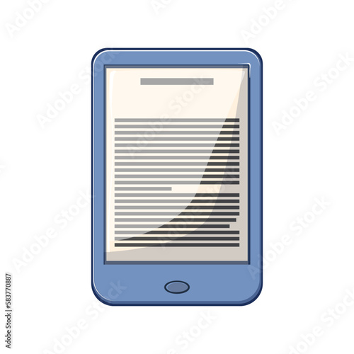 electronic ebook reader cartoon vector illustration