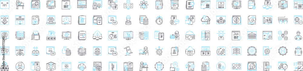 Personal computer vector line icons set. PC, Computer, Desktop, Laptop, Notebook, Ultrabook, Tablet illustration outline concept symbols and signs Personal computer vector line icons set. PC, Computer, Desktop, Laptop, Notebook, Ultrabook, Tablet illustration outline concept symbols and signs