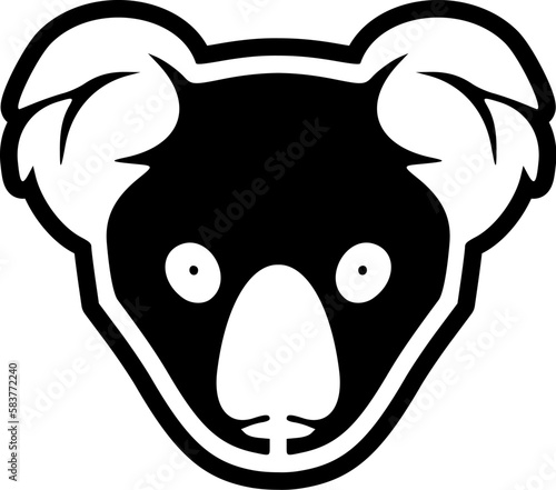 Vector logo of black and white koala. photo