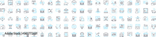 Trade commerce vector line icons set. Commerce, Trading, Export, Import, Merchandise, Buy, Sell illustration outline concept symbols and signs