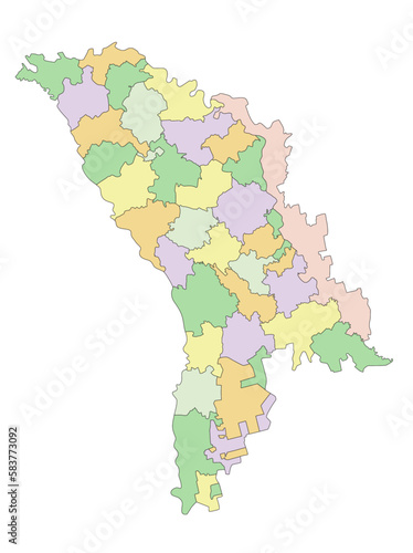 Moldova - Highly detailed editable political map.