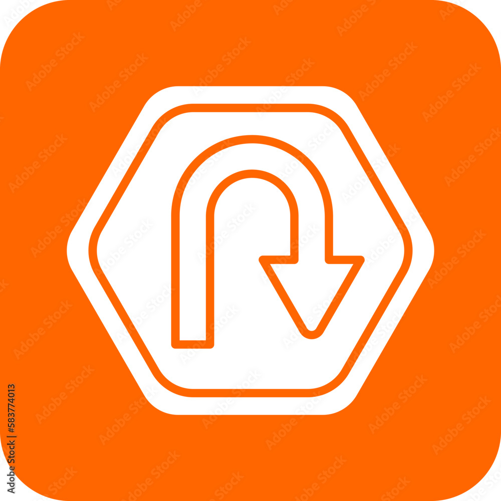 Vector Design U Turn Icon Style Vector Design U Turn Icon Style