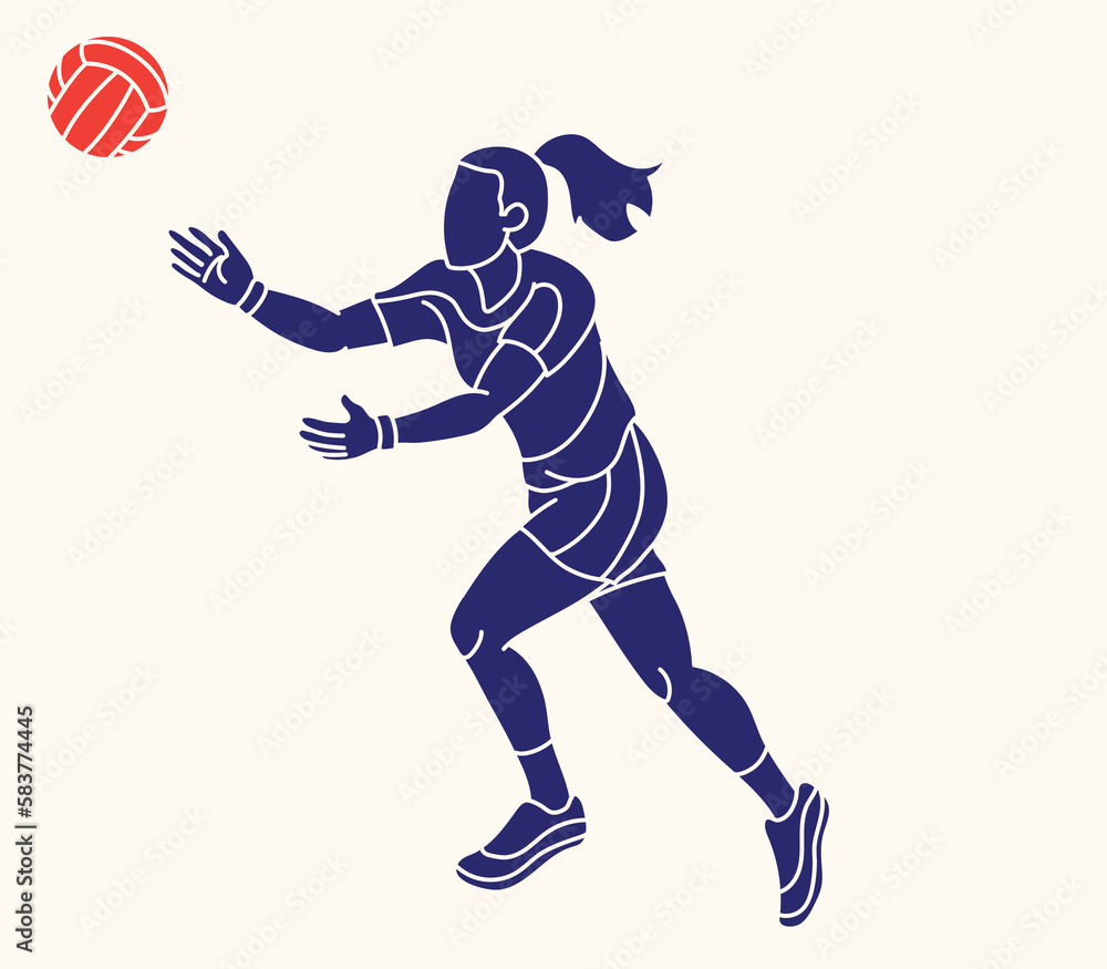 Naklejka premium Gaelic Football Female Player Action Cartoon Graphic Vector