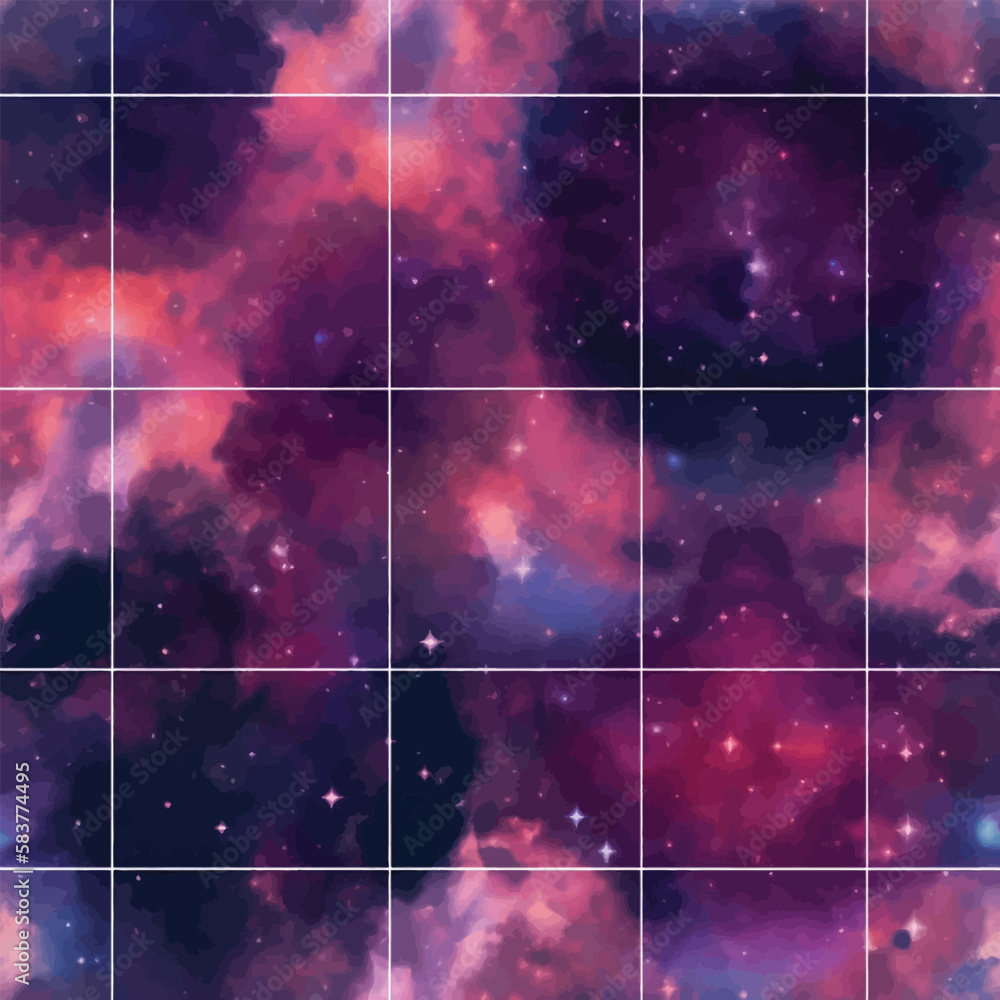 Obraz premium Boundless Space - Infinite Space Seamless Pattern 