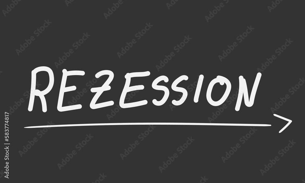 Rezession Kreide Tafel Sketch Schaubild Weiß Rezession Kreide Tafel Sketch Schaubild Weiß