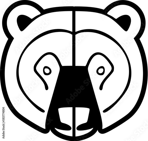Vector logo of a black and white bear.