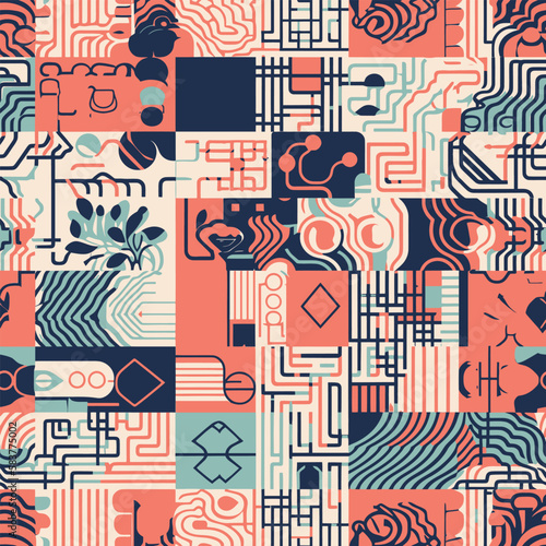 Colorful conceptualization - Abstract Mindset Seamless Pattern
