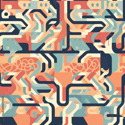 Bright abstract consciousness - Abstract Mindset Seamless Pattern

