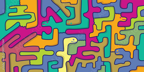 colorful digital painting with abstract patterns. unique and eye-catching