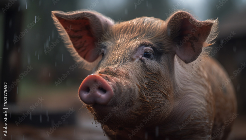 a dirty pink pig sniffing around for its next meal a dirty pink pig sniffing around for its next meal
