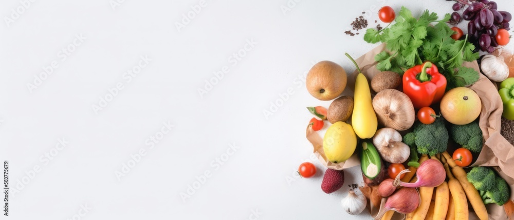 A bunch of vegetables on a white background Generative AI A bunch of vegetables on a white background Generative AI