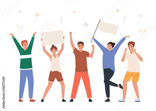Meeting Demonstration People Flat Concept