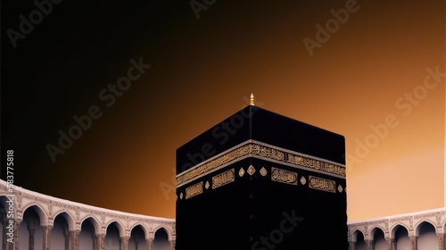 The black tower of the kaaba in mecca Generative AI photo