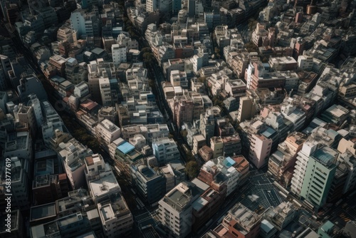 View of the city. Generative AI. © Shreyash