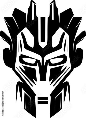 Robot logo in black and white vector format.