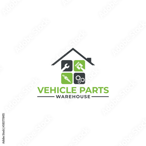 Vector automotive and service car parts shop logo design vector with a creative concept