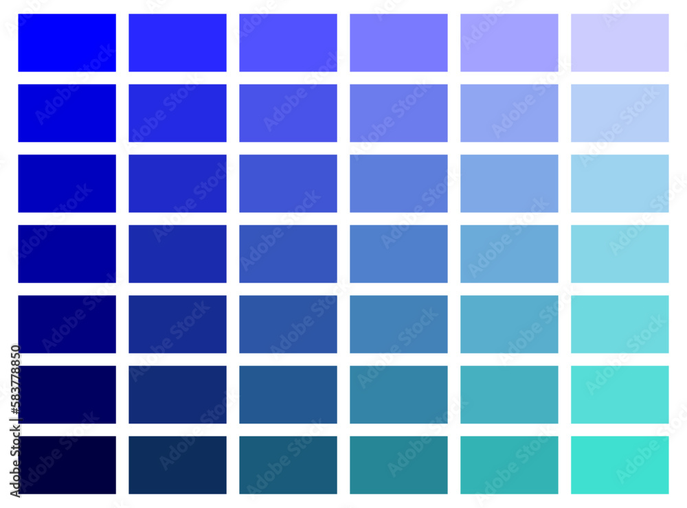 custom made wallpaper toronto digitalBlue shades color palette from dark blue to turquoise.