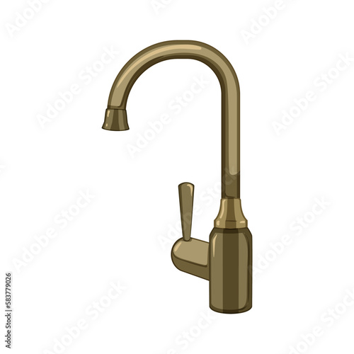 handle kitchen faucet cartoon vector illustration