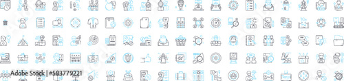 Executive team vector line icons set. Executive, Team, Leaders, Executives, Managers, Group, Board illustration outline concept symbols and signs