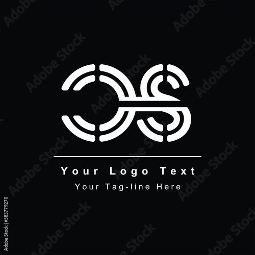simple letter CS or SC logo design line art