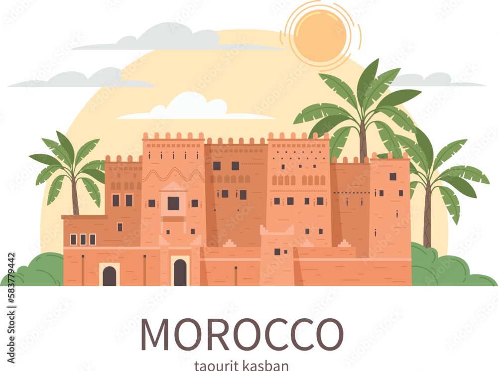 Morocco Fortress Travel Composition
