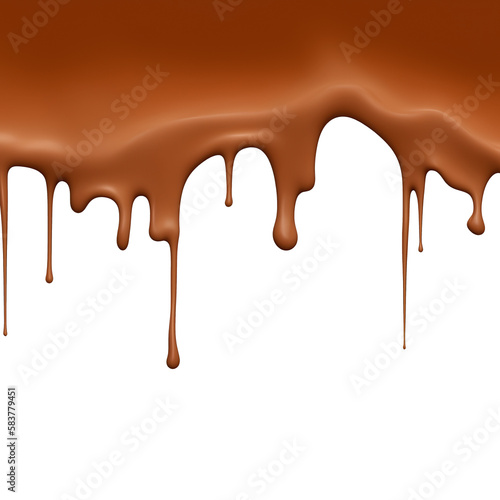 Illustration of melted and splashed chocolate milk, coffee, caramel elements. Dripping and pouring flowing chocolate. Transparent PNG is available. generative AI. 