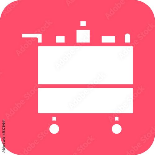 Vector Design Airplane Food Trolley Icon Style