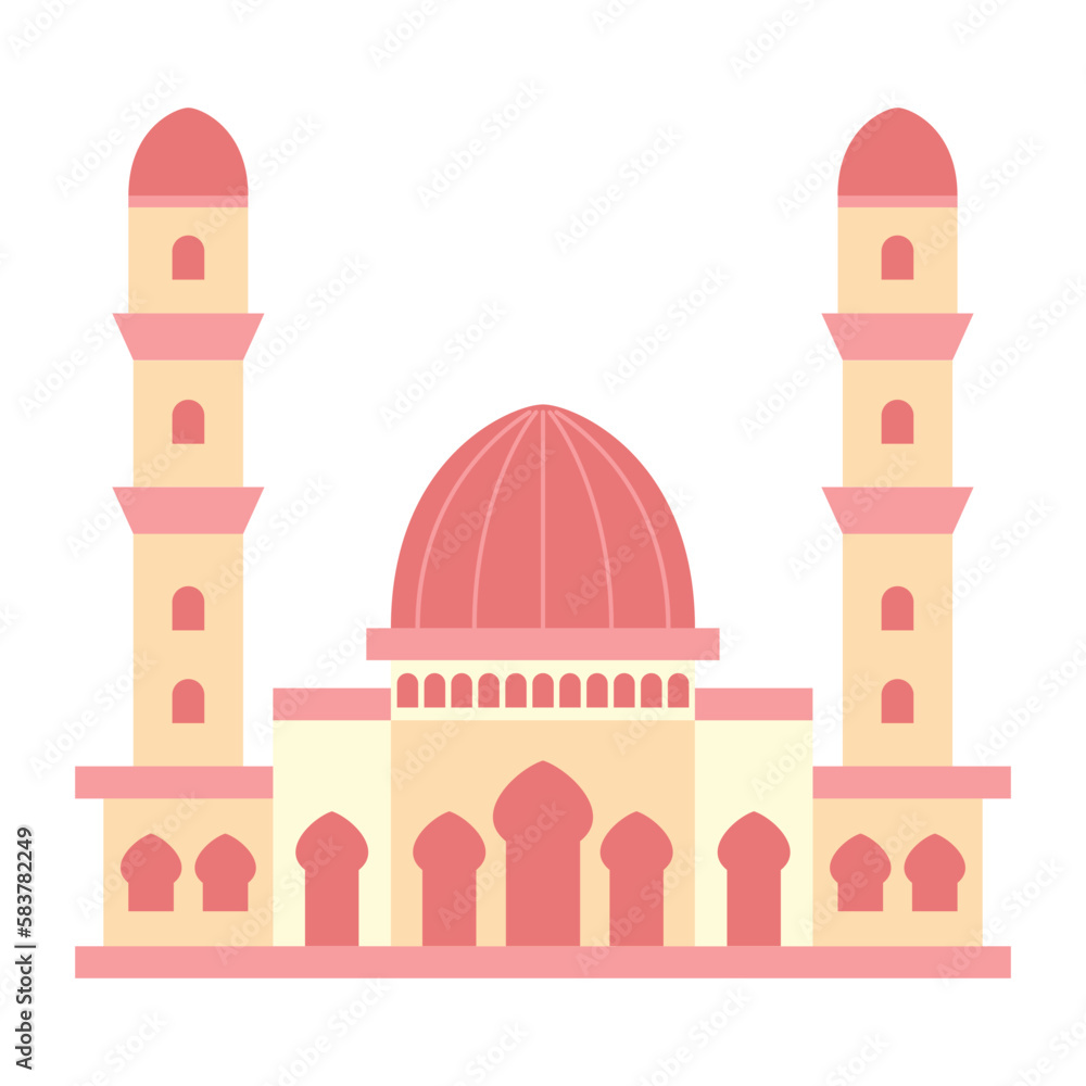 Modern Flat Islamic Mosque Building, Suitable for Diagrams, Map, Infographics, Illustration, And Other Graphic Related Assets. Traditional arabesque ornament illustration. Modern Flat Islamic Mosque Building, Suitable for Diagrams, Map, Infographics, Illustration, And Other Graphic Related Assets. Traditional arabesque ornament illustration.