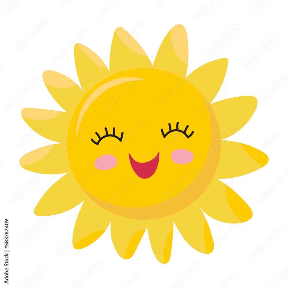 sun in flat style isolated