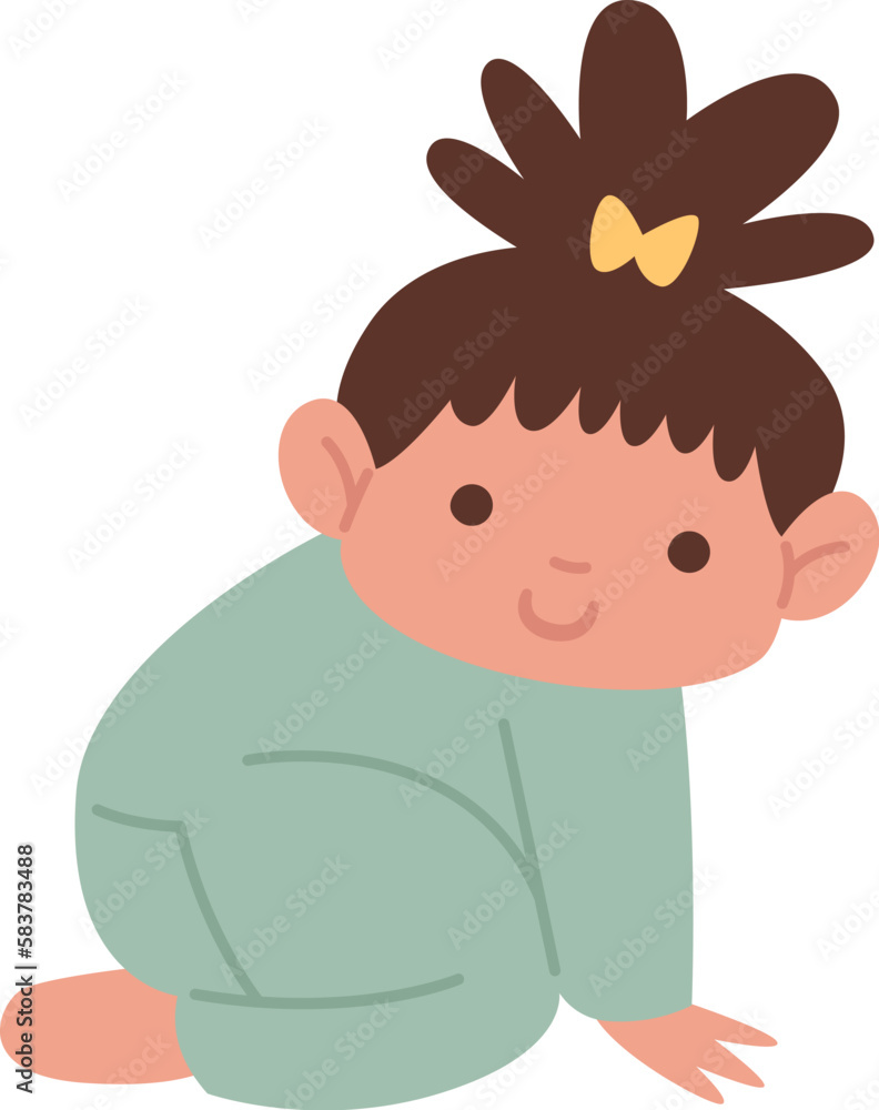 Obraz premium Baby girl crawls