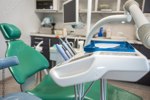 Dental office and other accessories used by dentists in the medical field.