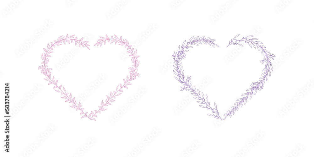 pink heart on a white