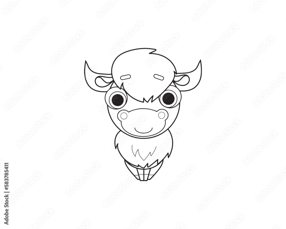 Bison vector isolated outline icon. Bison animal vector icon. Bison icon Bison vector isolated outline icon. Bison animal vector icon. Bison icon