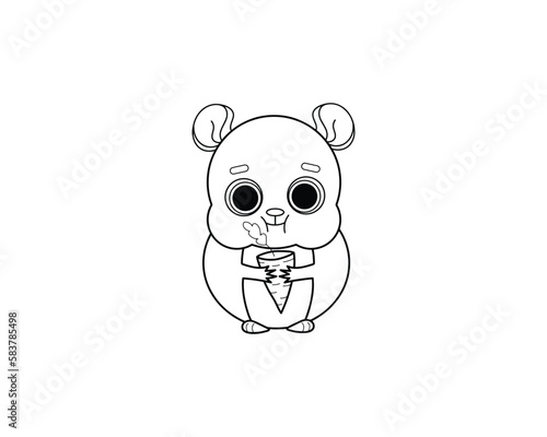 Hamster vector isolated outline icon. Hamster animal vector icon. Hamster icon 