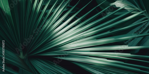 Abstract green palm leaf pattern, natural plants landscape wallpaper
