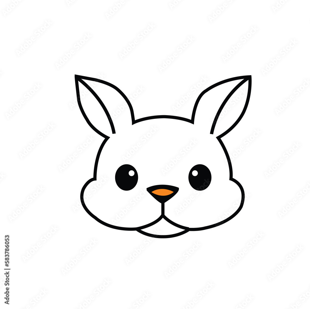 A RABIT HEAD VECTOR ART A RABIT HEAD VECTOR ART