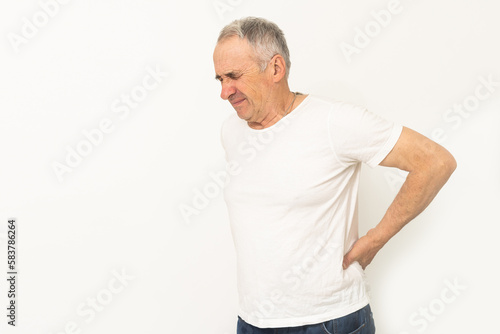 an elderly man has a backache